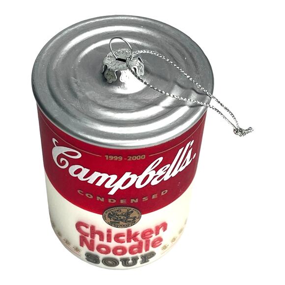 Campbells Chicken Noodle Soup Can GLASS ORNAMENT Collectors Edition 1999-Y2K - Picture 6 of 8